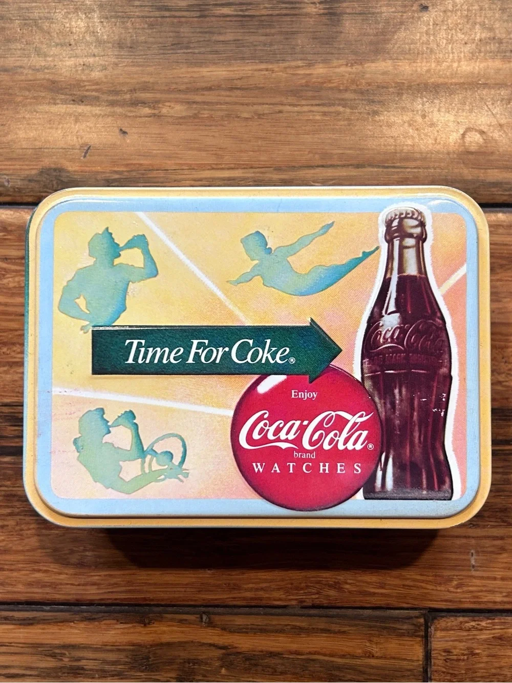 Time for Coke vintage quartz watch with tin canister. MIB. Never worn or used.